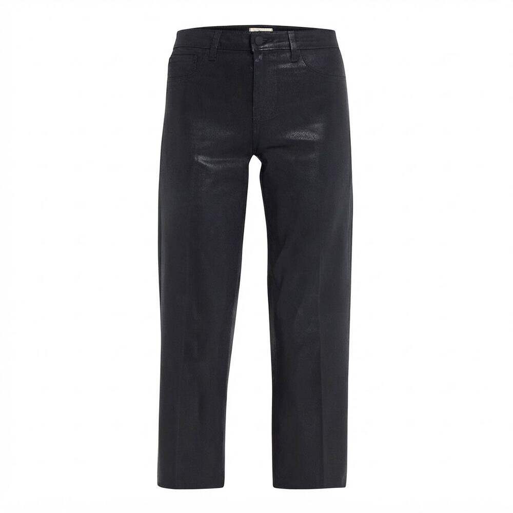 L'agence Cropped Coated Black Pants | Size 26